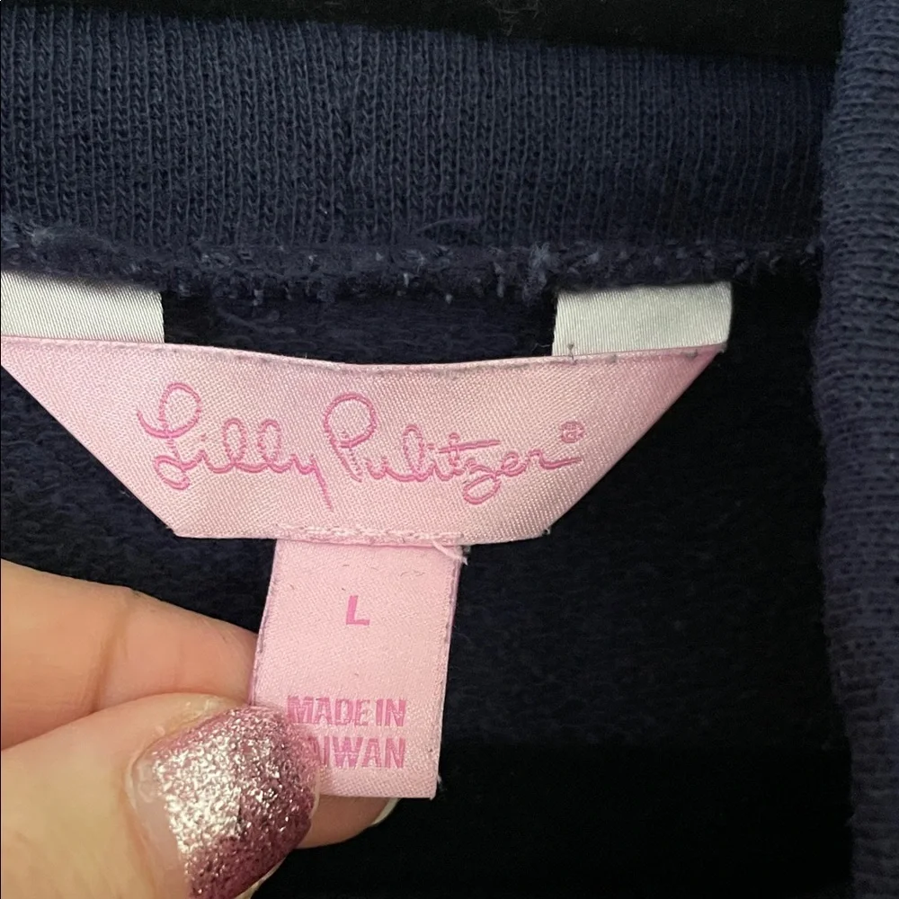 Lilly Pulitzer Cozy and Casual Navy Sweatshirt - Picture 3 of 10